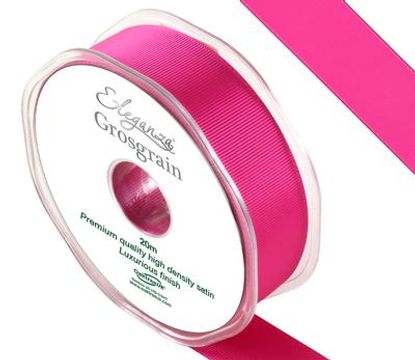 Eleganza Premium Grosgrain Ribbon 25mm x 20m Fuchsia No.28 - Ribbons